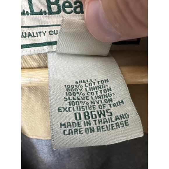 Vintage 90s L.L. Bean Barn Chore Coat XXL Tan Cotton Canvas Corduroy Collar - Picture 3 of 7